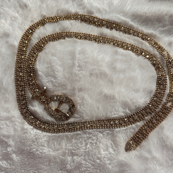 “Sparkly Rhinestone Belt / Necklace – Gold & Silver Statement Accessory - Picture 10 of 11
